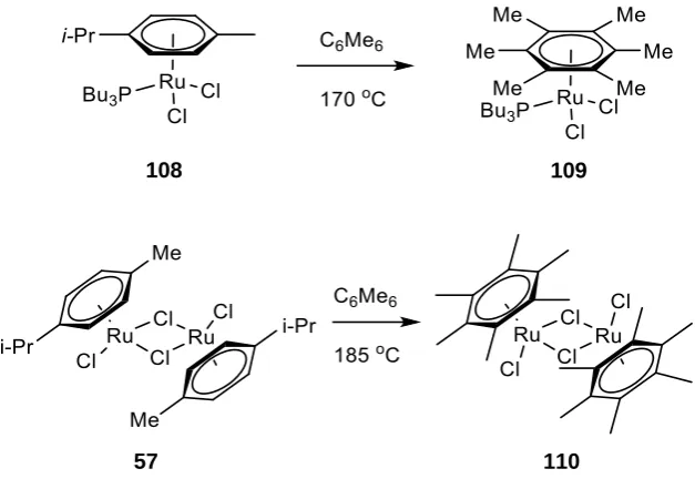 Table 5: Successful examples of arene exchange with simple monodentate amine ligands. 