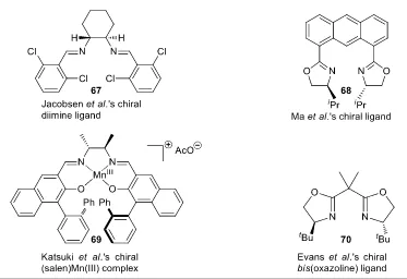 Figure 1.4. Some chiral ligands and catalysts used with PhI=NSO2R. 