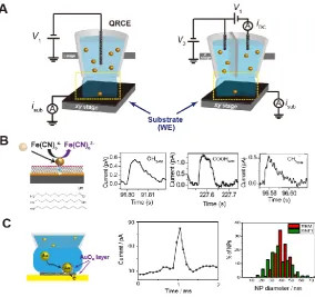 Figure 1.8 (A) Schematics of the micro-droplet electrochemical cell setup for SNEI 