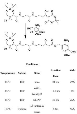 Table 4  Reaction conditions trialled for the synthesis of 79 from 78, shown. Yields shown after purification by flash chromatography