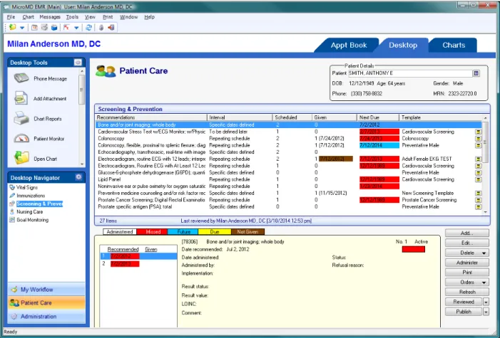 Figure 1-2 The new Screening &amp; Prevention Layout 