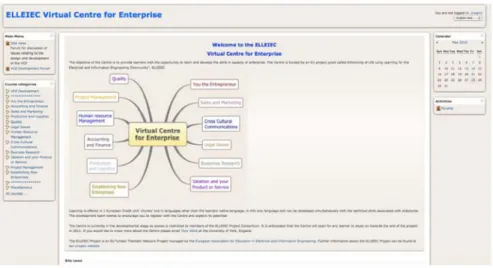 Fig 4: Top Section of VCE Welcome Page 