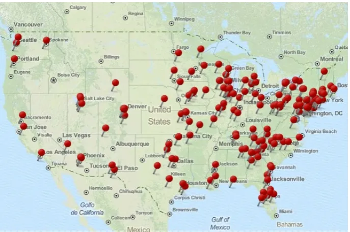 Figure 22. Mapped: Coeliacs made sick from Gluten Free Cheerios by 21st Sept 2015 (Perry, 2015b) 