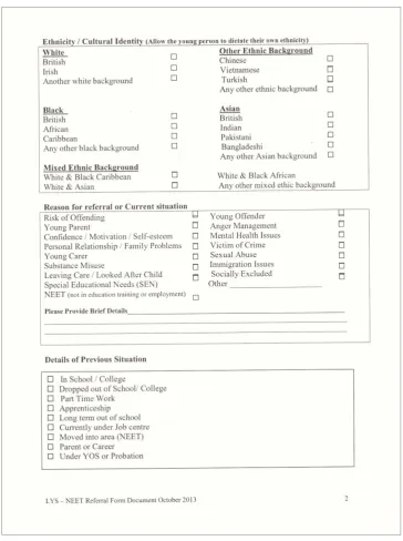 Figure 5.1: ‘Reasons for referral or Current Situation’. The second page (of four) 