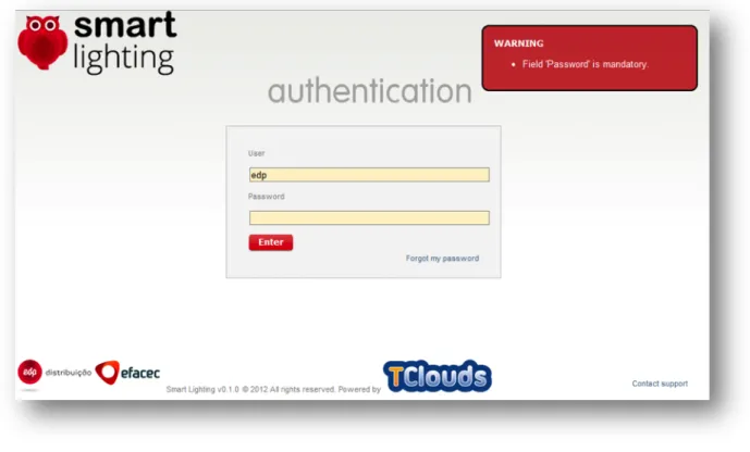 Figure 6 shows the login screen where the user puts its credentials to access the application