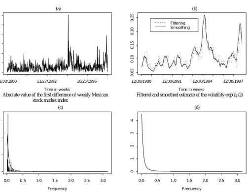 Figure 1. Long-memory in the volatility on Mexico stock returns