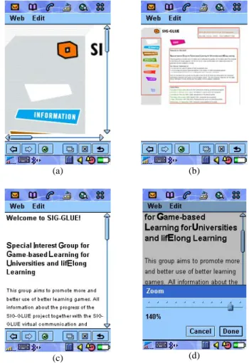 Figure 2: SIG-GLUE community seen from the Symbian Opera  browser of the smart phone Sony Ericsson P800