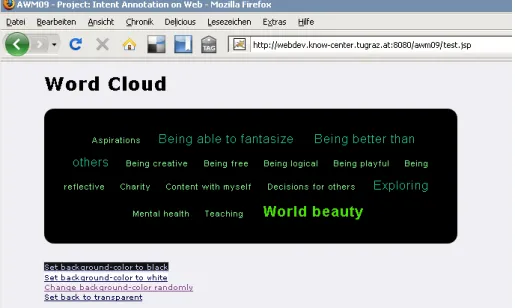 Fig. 2. Screenshot of the prototype used in the experiment