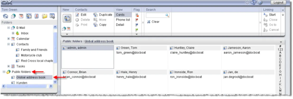 Figure 3.3. Public contact folders