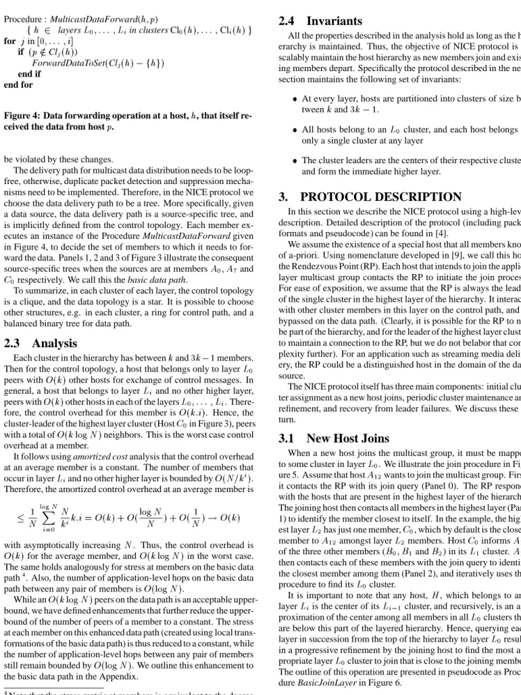Figure 4: Data forwarding operation at a host, ] , that itself re- re-ceived the data from host ^ .