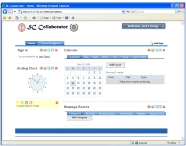 Figure 1. SC Collaborator viewed in web browsers. 