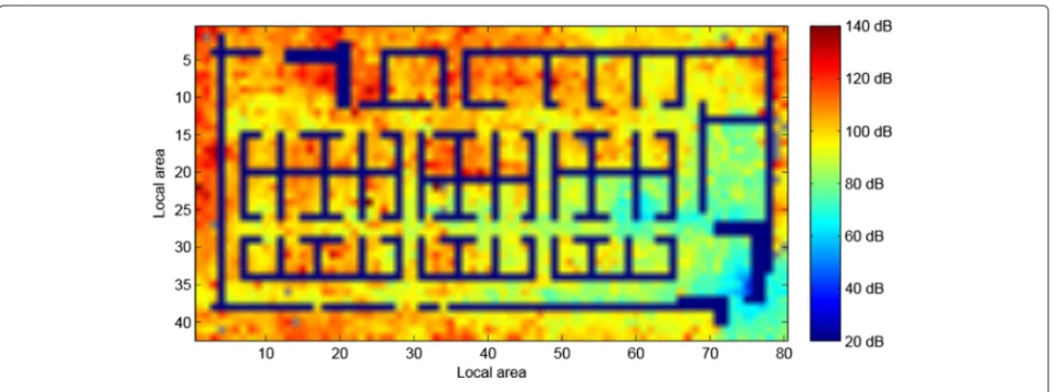 Fig. 14 The generated 2D semi-deterministic path loss for Tx1