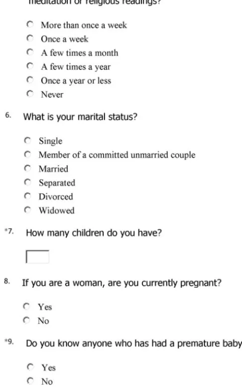 TABLE 2Distribution of Responses for Possible Predictor QuestionsWith Yes/No Responses (N � 292)