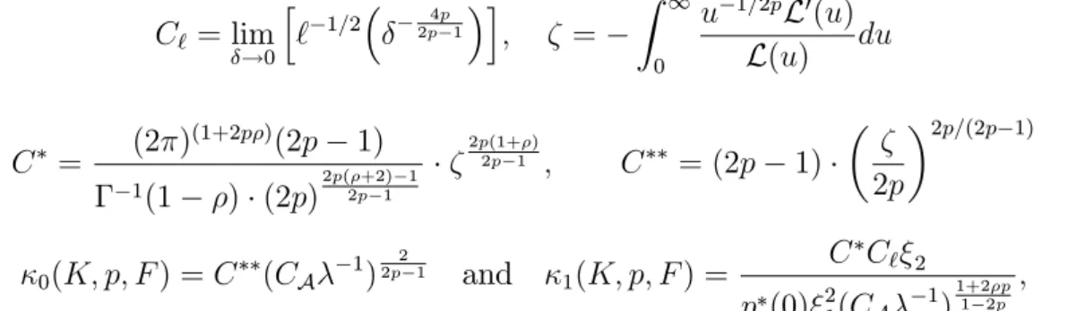 Table 1: Examples of the key constants for some common distributions