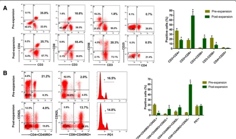 Fig. 1 The phenotype of CIK cells in breast cancer patients before and after the expansion