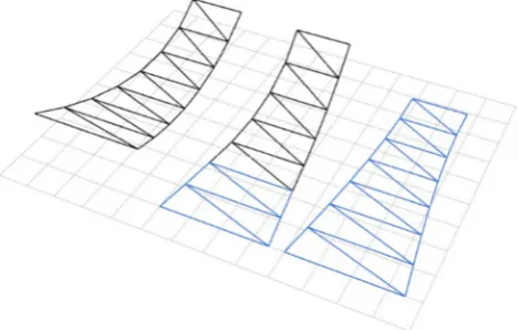 Fig. 1. Seams and extracted panel for a catenoid surface.