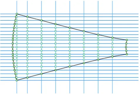 Fig. 12. Generation of mesh by intersection with grid and resulting ill conditioning.