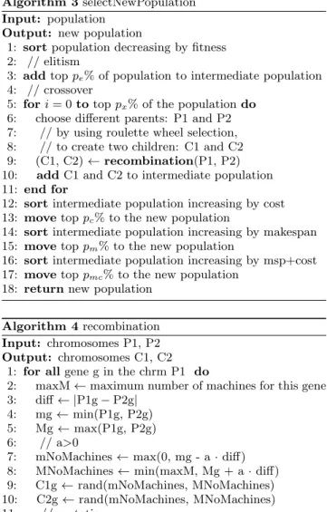 Table 1: Example of a chromosome containing genes for six machine types.
