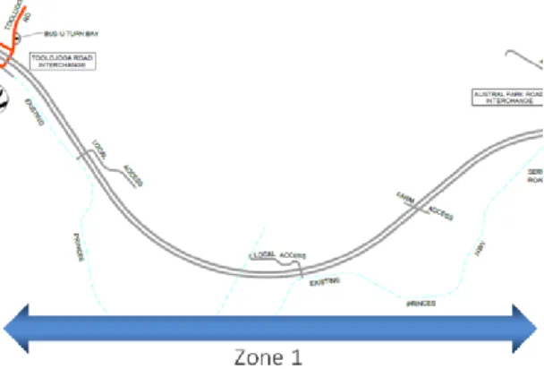 Figure 9: Construction zones – for Illustration purposes only,  refer to construction staging design package  for details 