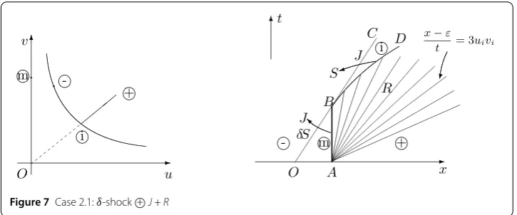 Figure 7 Case 2.1: δ-shock +⃝ J + R