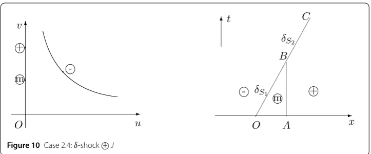 Figure 10 Case 2.4: δ-shock +⃝ J