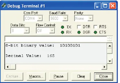 Figure 3-6  Debug Terminal  Output for Program  Listing 3.1,   Revision 1. 