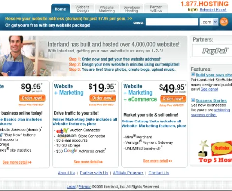 FIGURE 9-10 Interland Web hosting services home page416