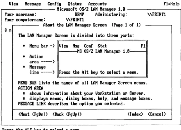 Figure 2-4. Using [F1] for Help 