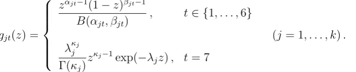 Table 2 lists the maximized log-likelihood, the number of parameters qfor the best 18 ﬁtted mixtures