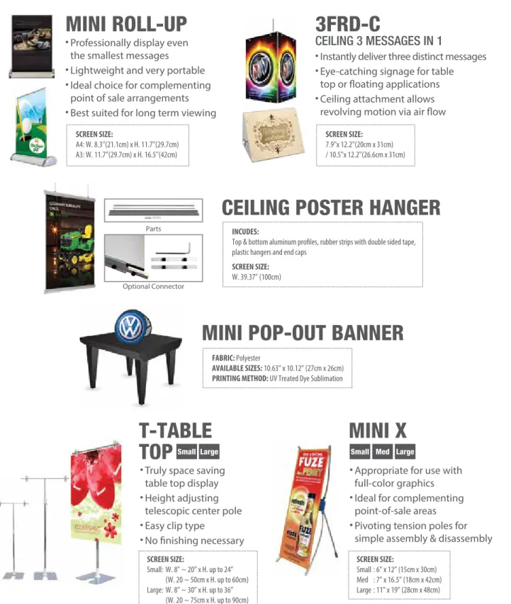 TABLE TOP &amp; CEILINIG DISPL AY S
