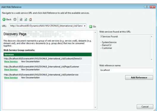 FIGURE 13.5 THE ADD WEB REFERENCE WINDOW 