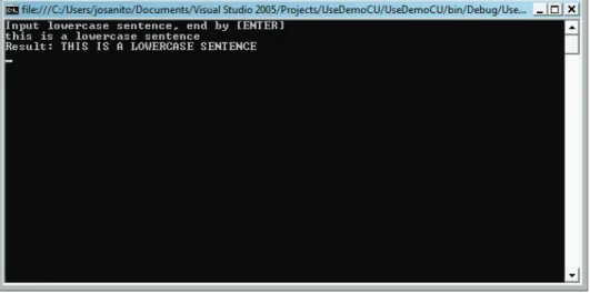 FIGURE 13.7 THE CONSOLE APPLICATION RESULT 