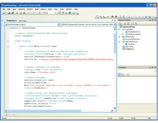 FIGURE 13.9 THE CODE IN VISUAL STUDIO 