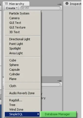 Figure 5-3 Create SimpleSQLManager Through Hierarchy Menu