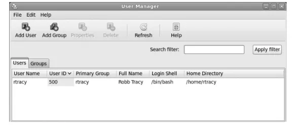 Figure 9-6  Using User Manager to manage user accounts