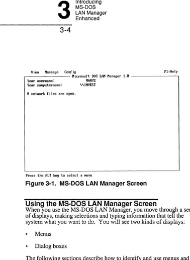 Figure 3-1. MS-DOS LAN Manager Screen 