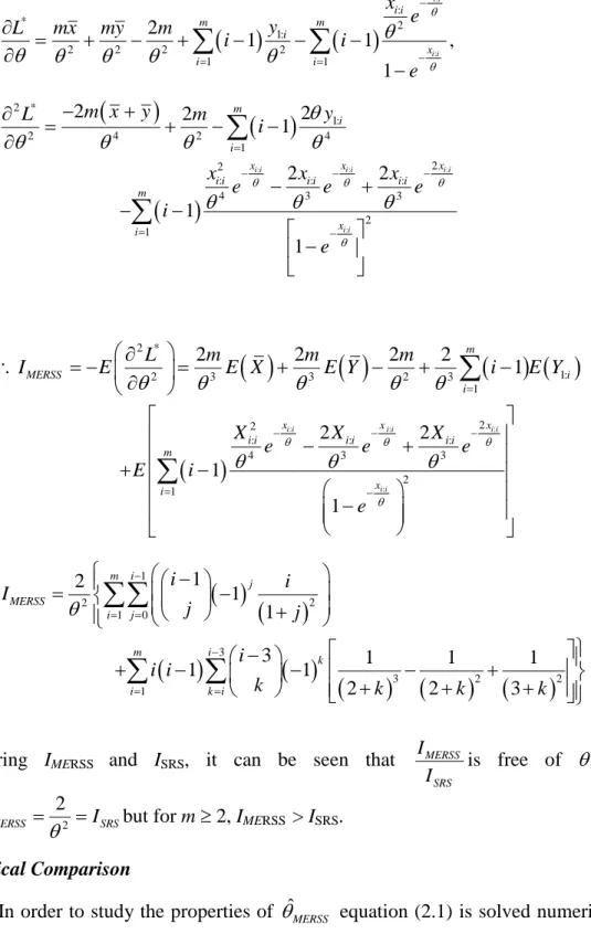 Table 2.1: Summary of a Simulation with 10000 iterations to study ˆ