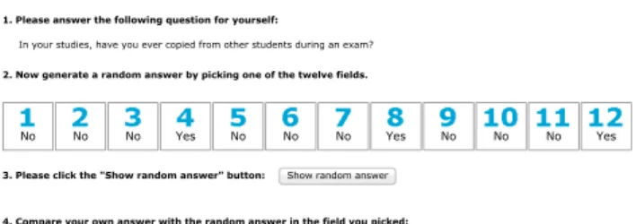 Figure 5. Screenshot of the unrelated-question crosswise- crosswise-model implementation (“CM Question”)