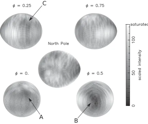 Figure 12. Trailed LSD proﬁles of QS Vir using phase-binned data fromall data sets. A mean of the computed LSD proﬁles has been subtractedfrom both the observed and computed LSD proﬁles
