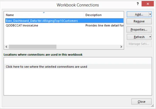 Figure 11 - Workbook Connections Dialog Box 
