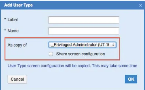 Figure 6: Creating user type as copy of another user type