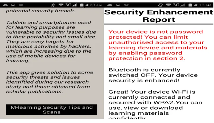Figure 5: The app activity document lock/Wi-Fi security 