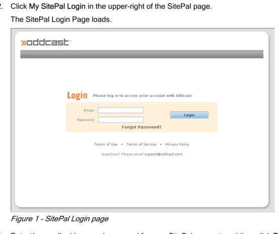Figure 1 - SitePal Login page 