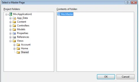 Figure 4 – Selecting a master page 