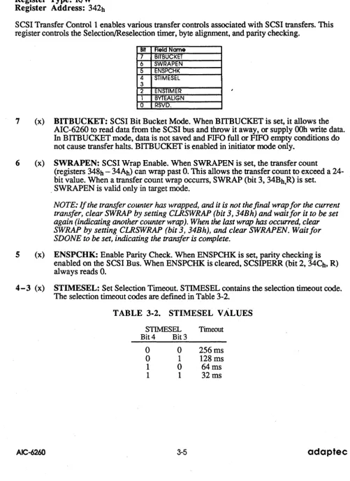 TABLE 3-2. STIMESEL VALUES 