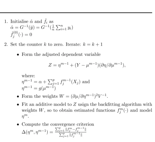 Table 1.3: General local scoring algorithm.