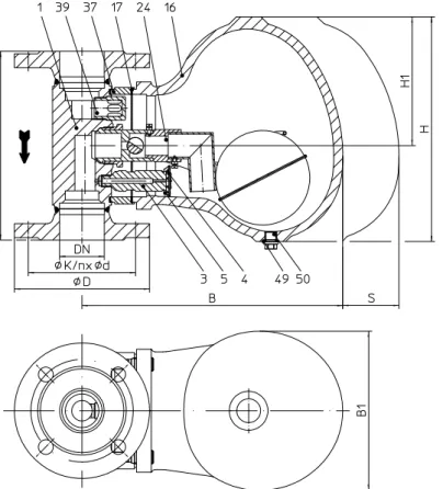 Fig. 633....1 with flanges - vertical installation Fig. 633....1 with flanges - horizontal installation