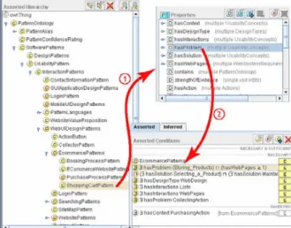 Figure  7  shows  a  part  of  an  instance  of  a  usability  pattern  with  the  developed  metamodel