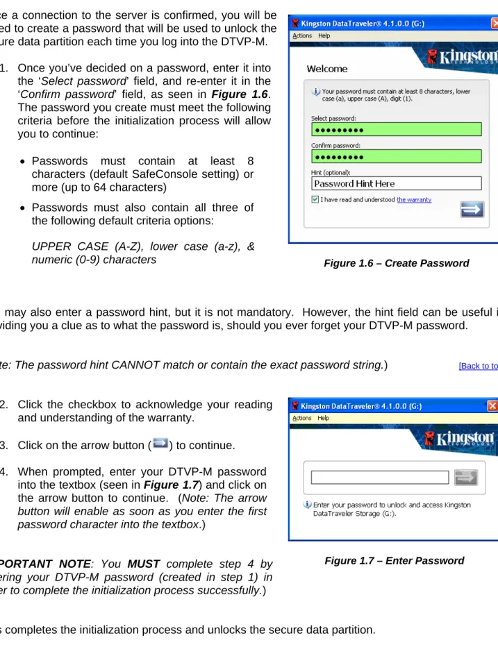 Figure 1.7 – Enter Password