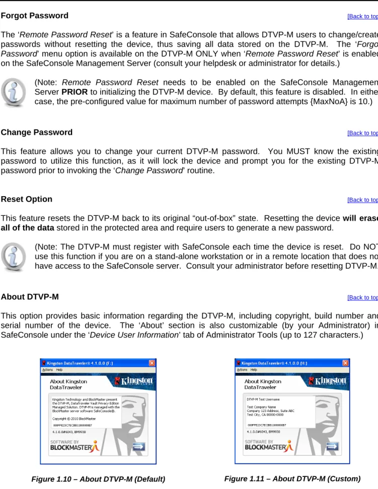 Figure 1.10 – About DTVP-M (Default) Figure 1.11 – About DTVP-M (Custom) 